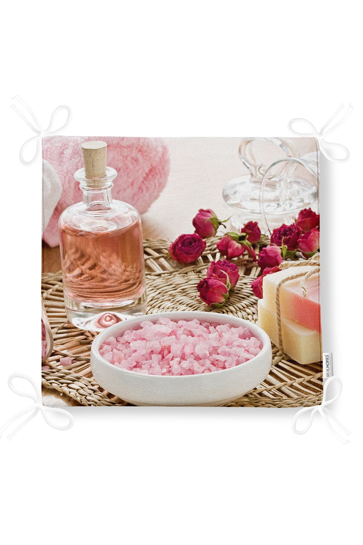 Realhomes-Digital Printed Modern Zippered Chair Cushion with Roses on the Table 5