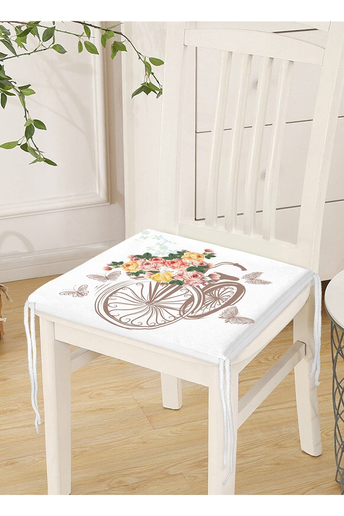 Realhomes-Modern Bicycle Patterned Decorati Square Zippered Chair Cushion 4