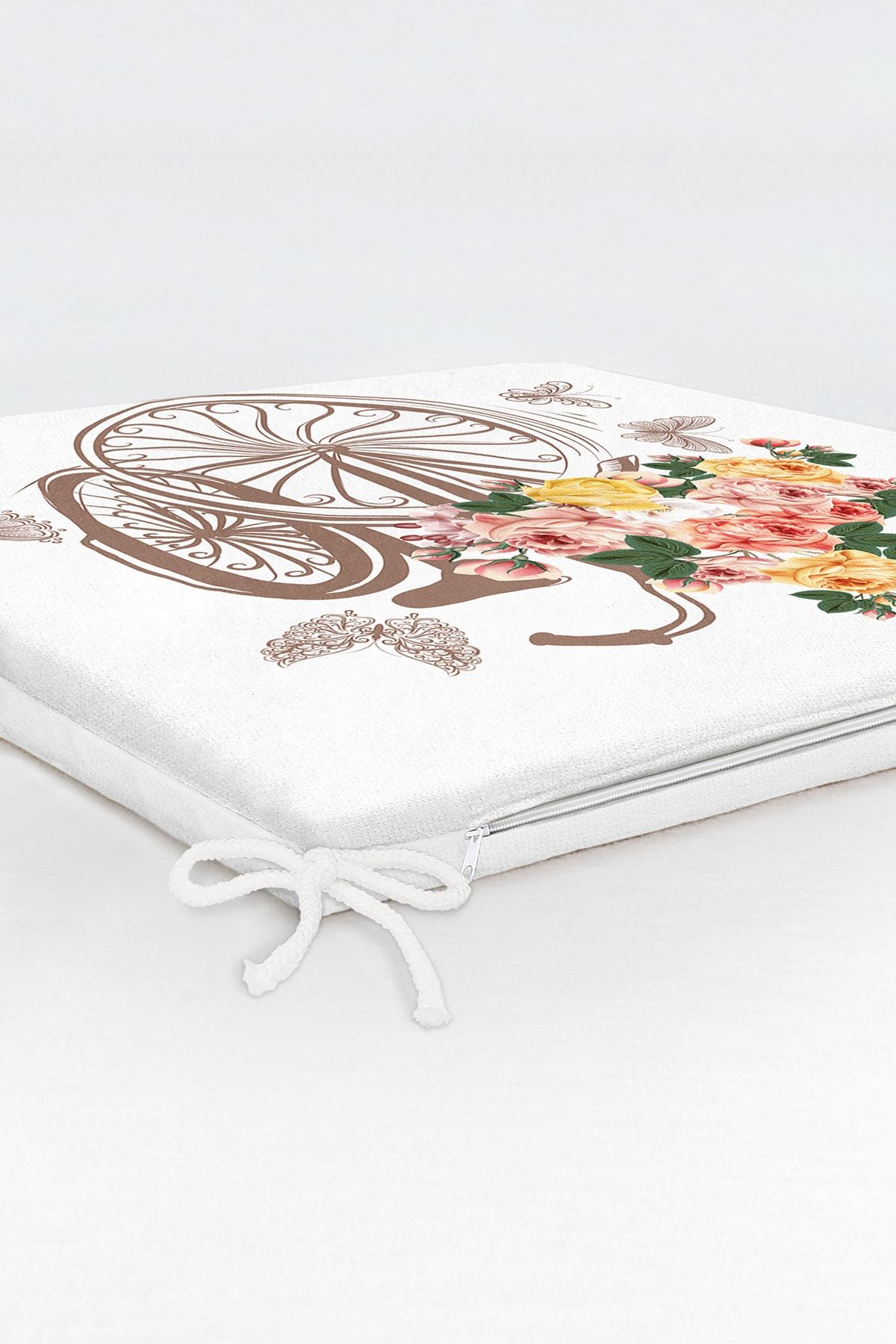 Realhomes-Modern Bicycle Patterned Decorati Square Zippered Chair Cushion 6
