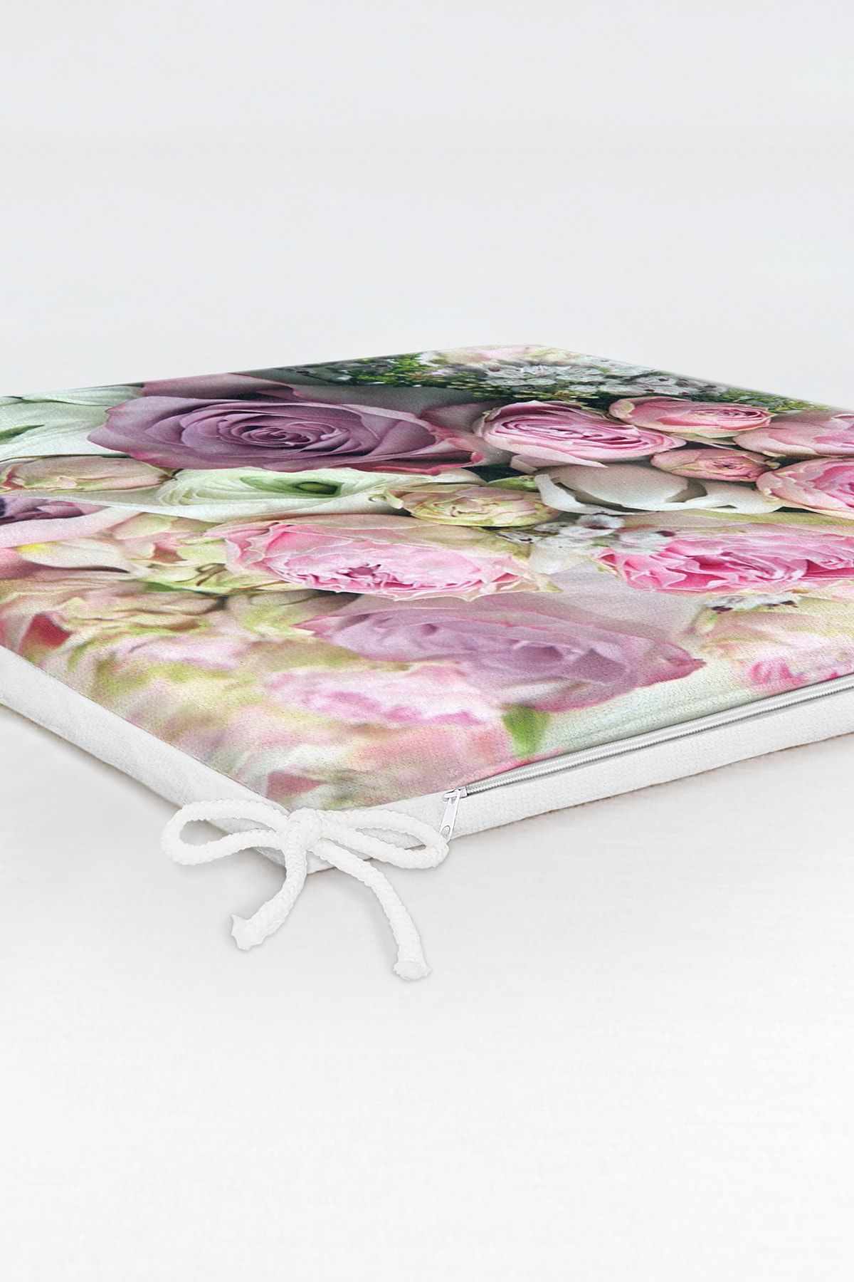 Realhomes-Pink Roses Digital Printed Zippered Chair Cushion 6