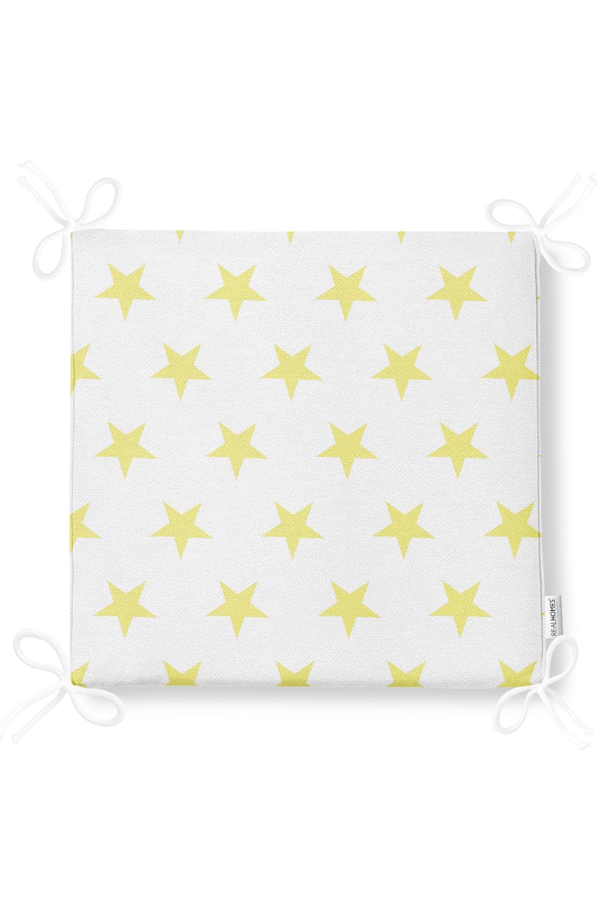 Realhomes-Yellow Star Zippered Chair Cushion 5
