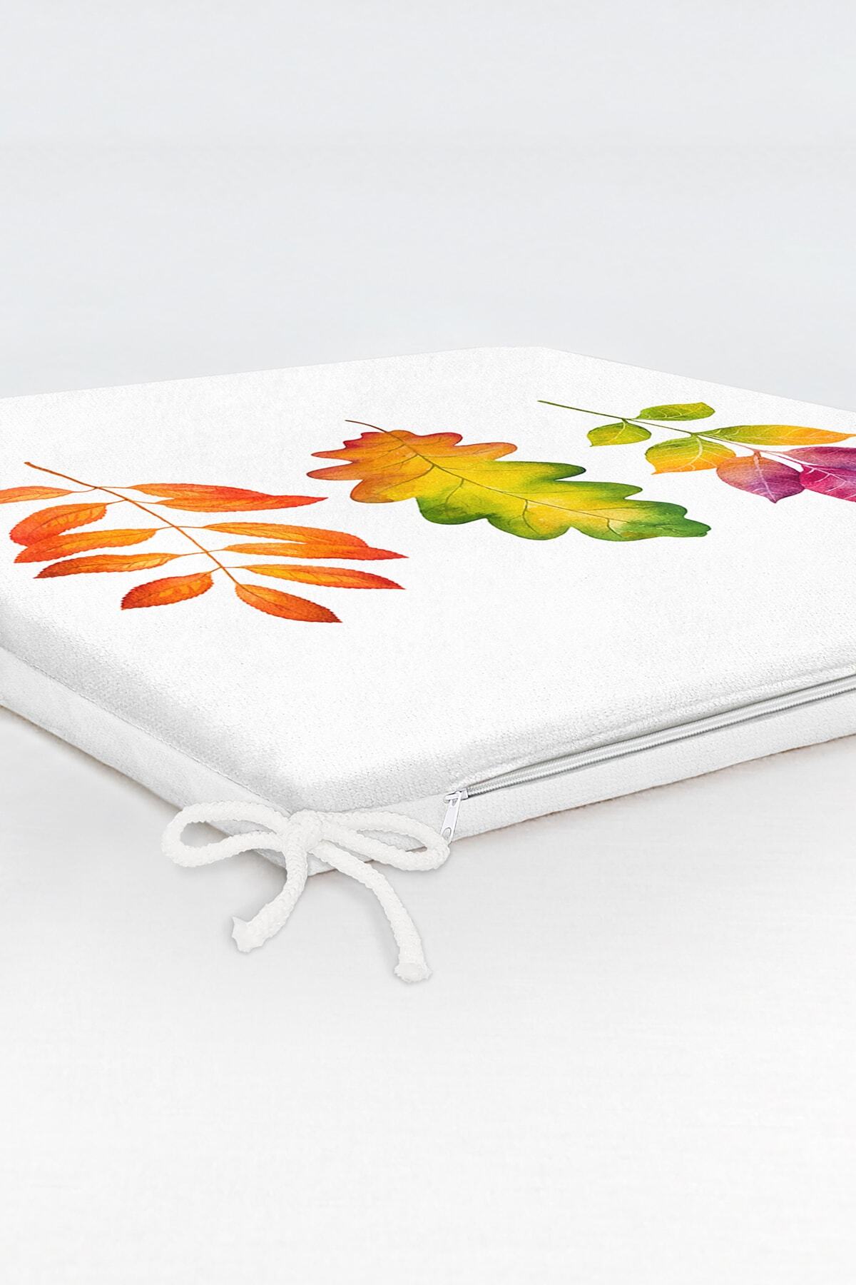 Realhomes-Modern Colorful Leaf Patterned Digital Printed Zippered Chair Cushion 6