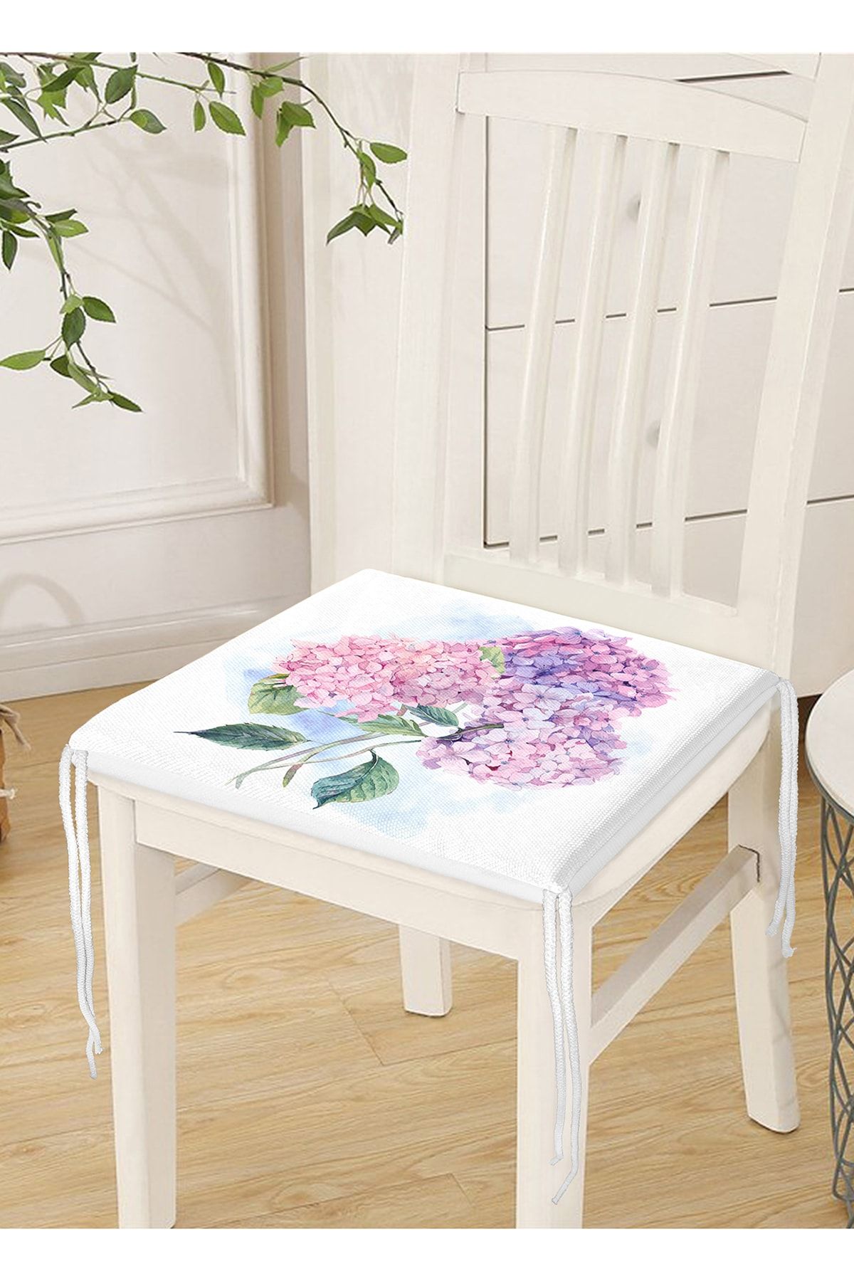Realhomes-Pernă de scaun modernă cu fermoar, imprimată digitală, cu design special, cu figură de flori de hortensie 3