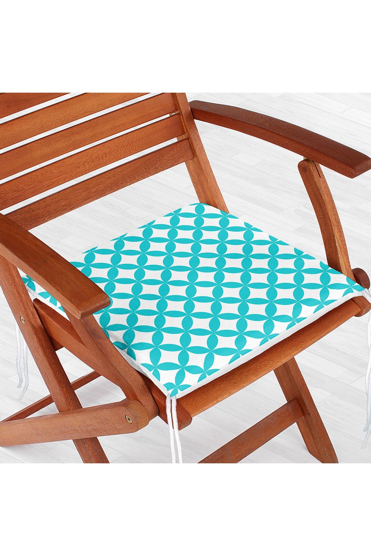 Realhomes-Blue Circular Geometric Digital Printed Zippered Chair Cushion 2