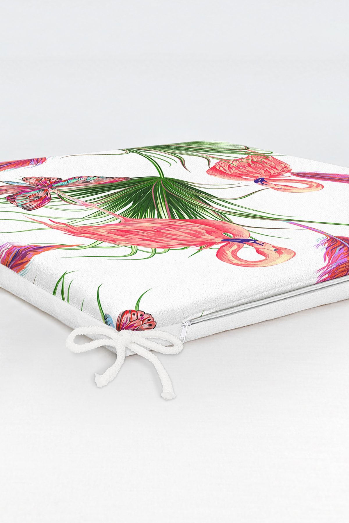 Realhomes-Flamingo Pattern Digital Printed Modern Zippered Chair Cushion 6