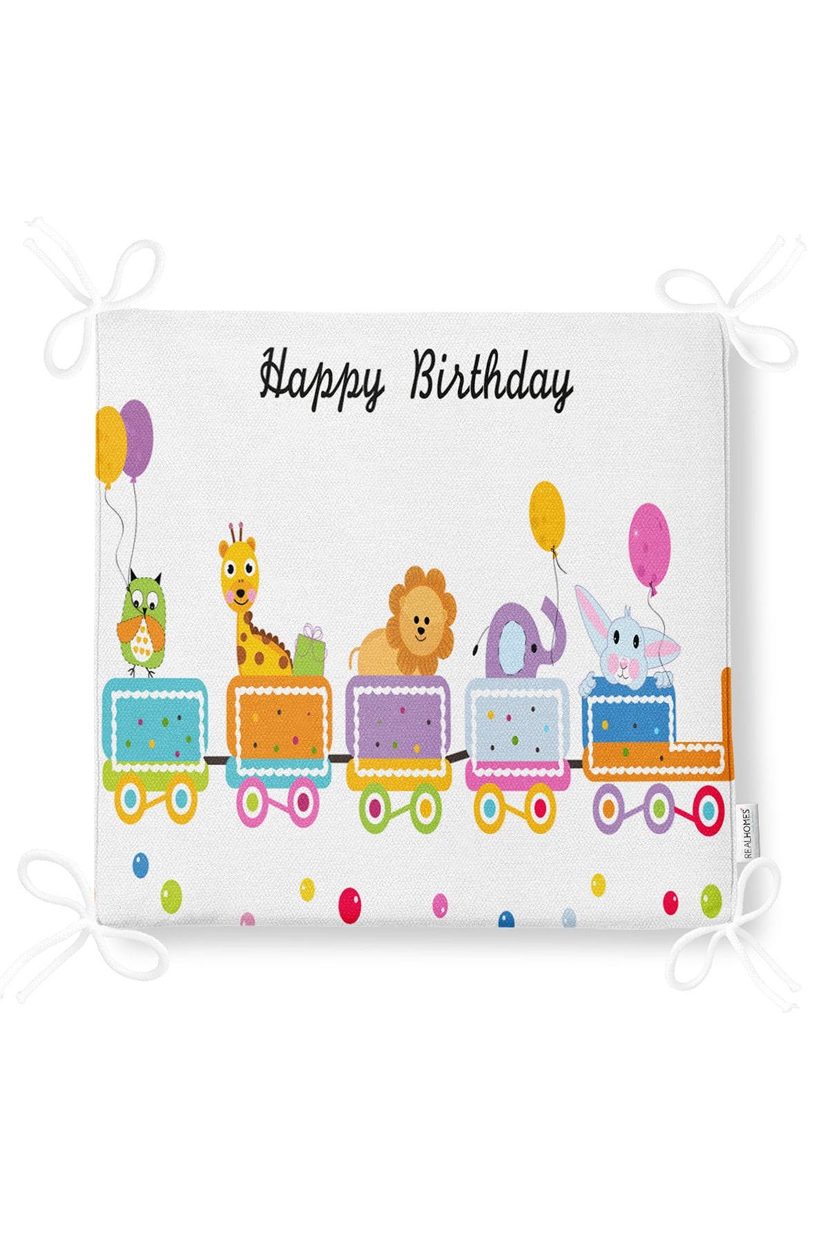 Realhomes-Digital Printed Modern Zippered Chair Cushion with Cute Animals Motifs on the Train 5