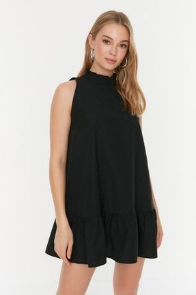 Siyah Petite Dik Yakalı Elbise TWOSS22EL00139