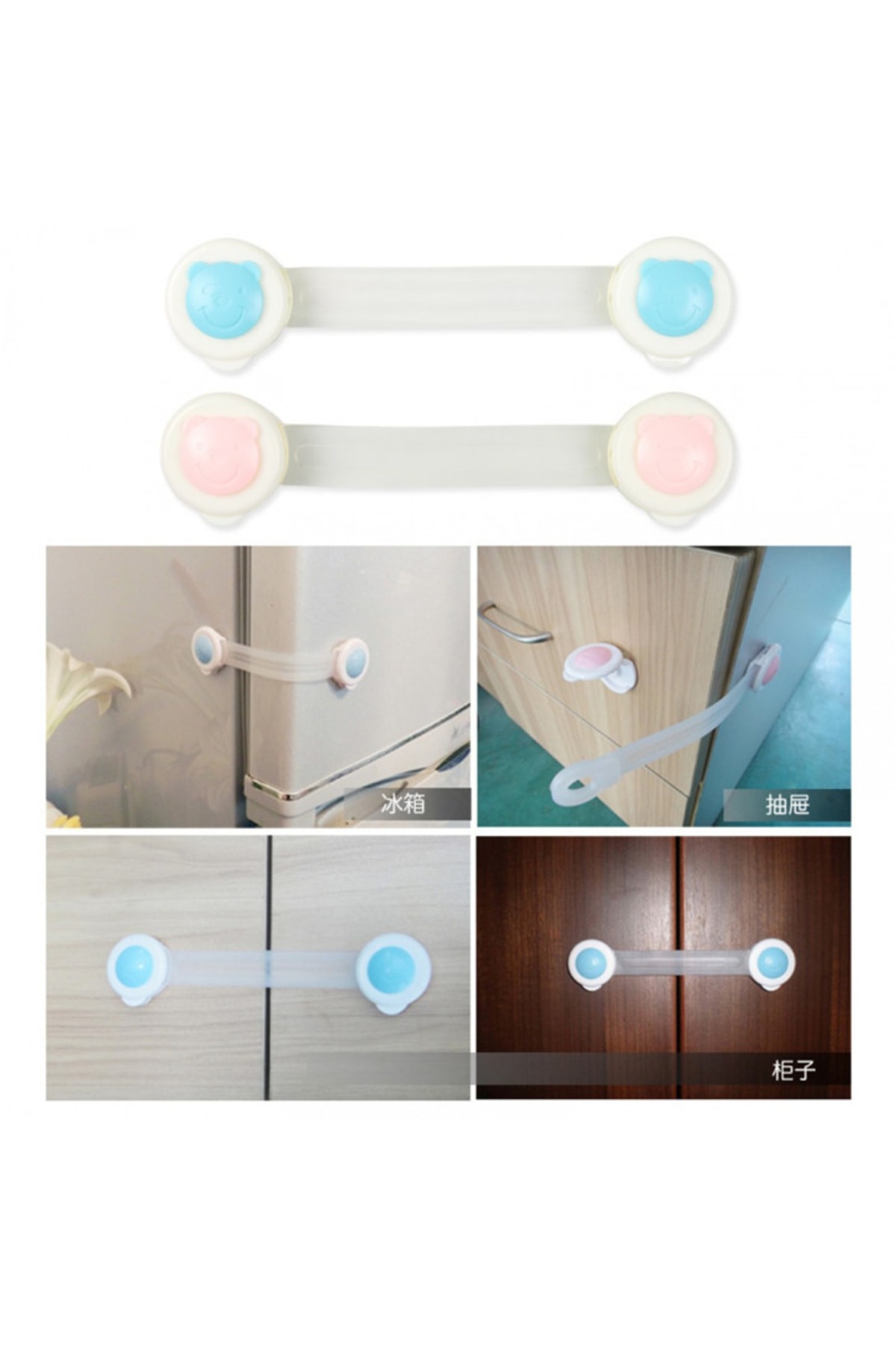 FırsatYeri Bebekler İçin Güvenlik Kilidi Mutfak Dolabı Buzdolabı Kapı Pencere Yapışkanlı Emniyet Kilidi fotoğrafı 4 (önizleme)