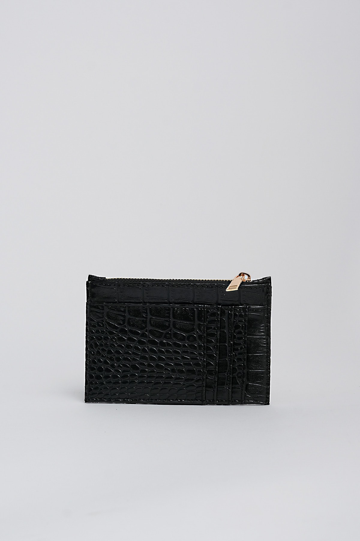 Çantacımstore Timsah Derisi Görünümlü Suni Deri Kartlık Cüzdan Siyah 5005