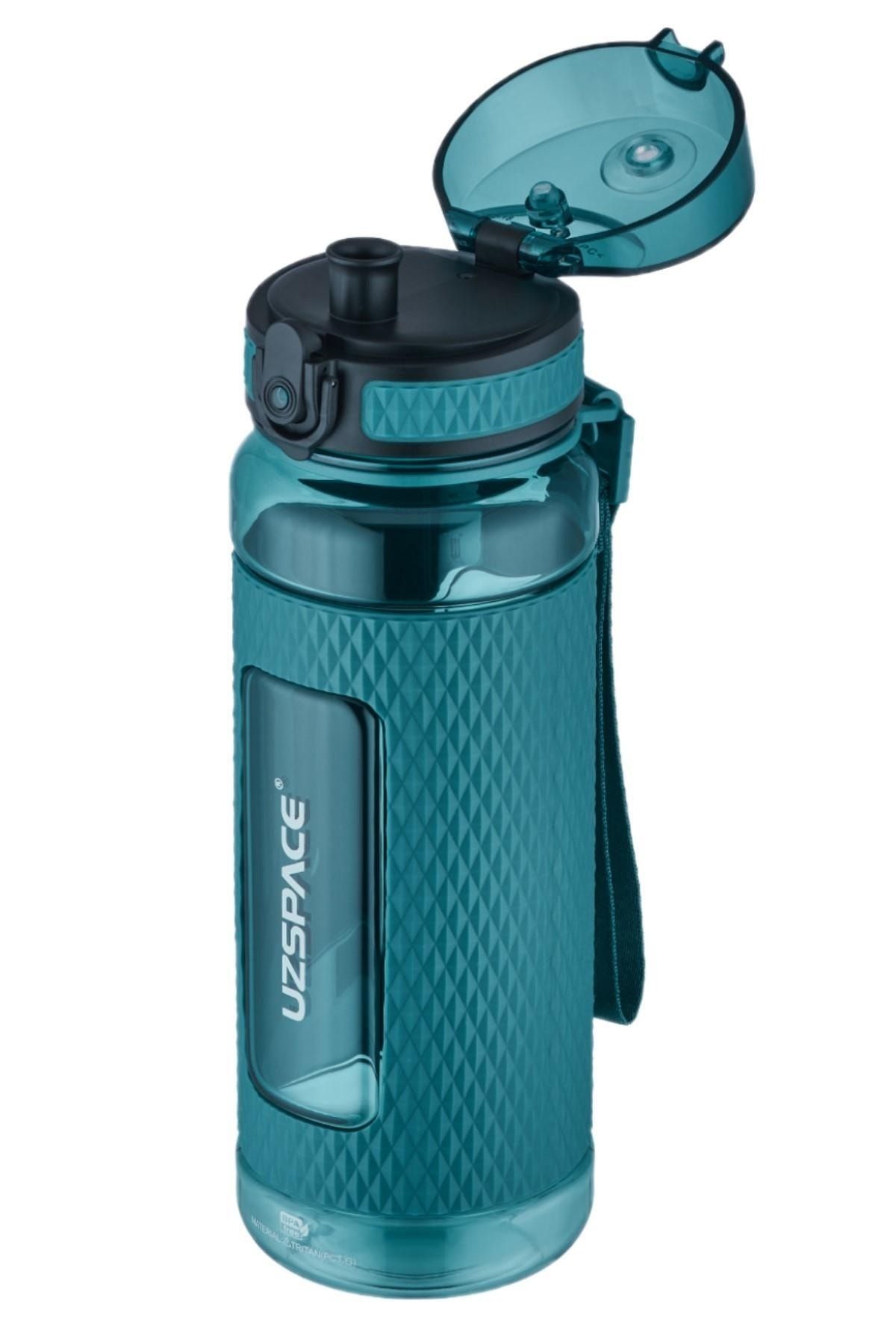قمقمه ورزشی آبی FF 800ml اندازه بزرگ بدن محافظت شده سیلیکون جریان آب تریتان Uzspace