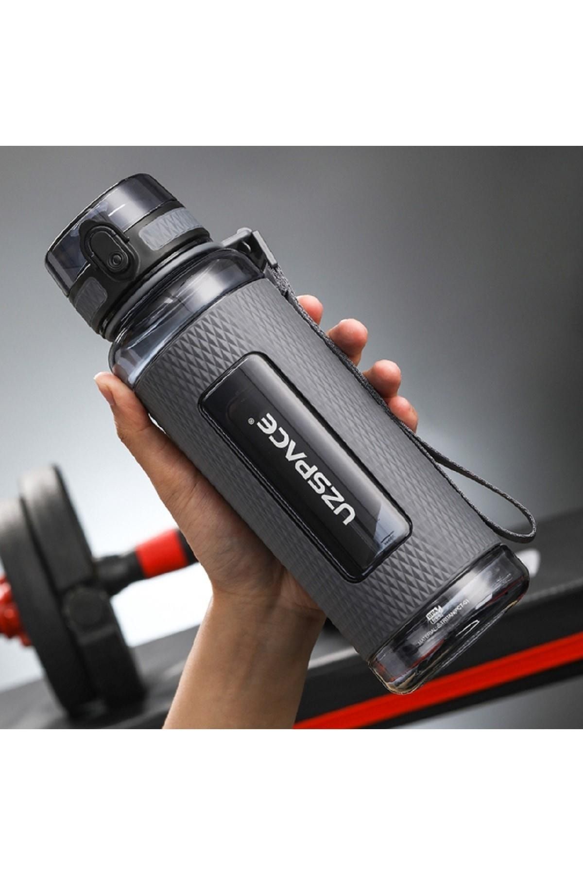 قمقمه ورزشی خاکستری ff 1100ml mega اندازه بزرگ آب سیلیسون گربه محافظت شده Uzspace