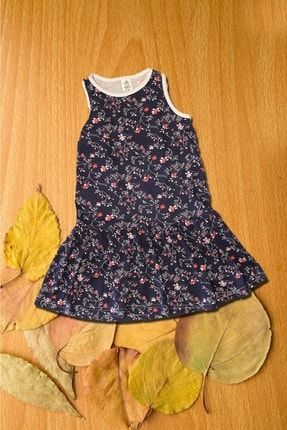 Kız Çocuk Mavi Çiçekli Elbise 8692018-372