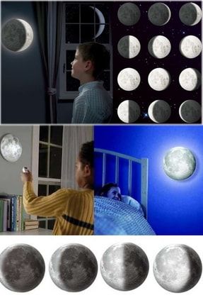 Uzay Işığı Oda Lamba Gece Aydınlatma Dekoratif Lamba Ayarlanabilir Kumandalı Ay Lamba Duvar Lambası yt22c
