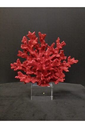 Ev Dekorasyon Kırmızı Kristalli Mercan Dekoratif Biblo 25 Cm BR-050