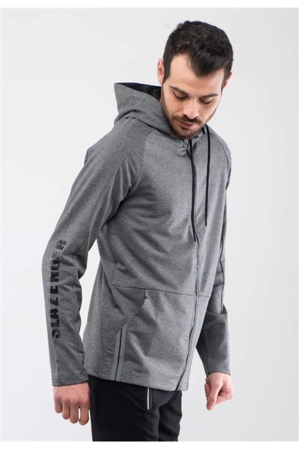 سویشرت اسپرت اسلازنگر مردانه پنبه ای خاکستری اسپرت  Regular/رگولار     اسپرت | Slazenger ST10WE025 - تصویر 3