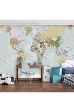 Detaylı Siyasi Dünya Haritası Duvar Kağıdı harita-152