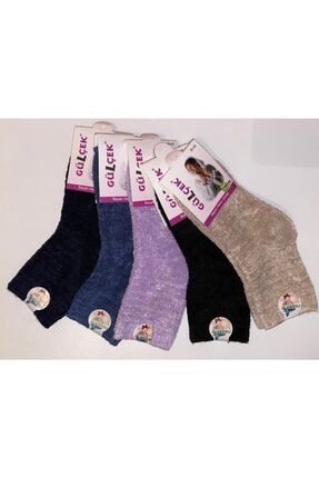 Kadın Renkli Havlu Uzun Soket Çorabı 5'li Bengomay-Gül-Havlu5li