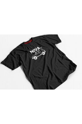 Erkek Siyah Lada Niva Baskılı Tişört LD02