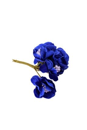 Lacivert Çiçek Akrilik Cipso Görünümünde Yapraklı Pıtırcık 48 Adet TE6040
