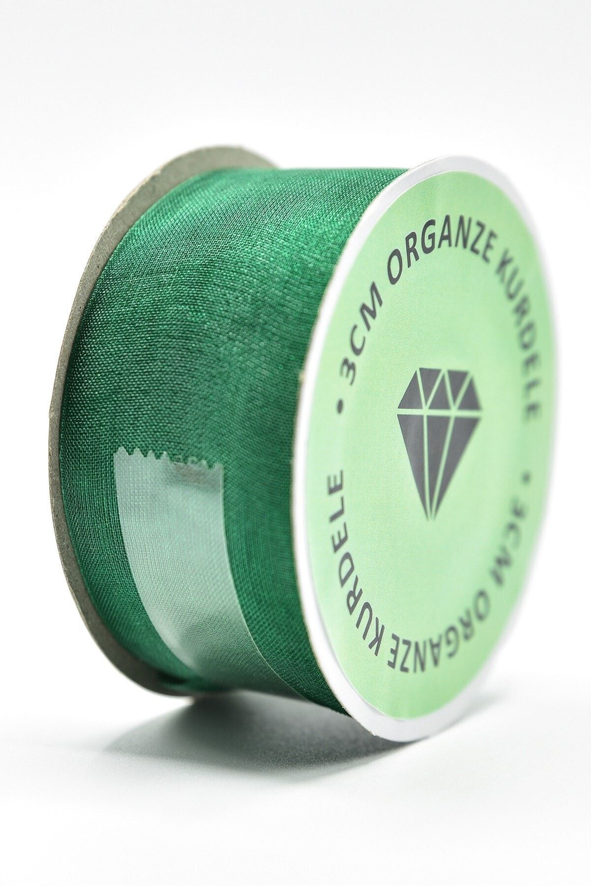 Green organza ribbon on sale