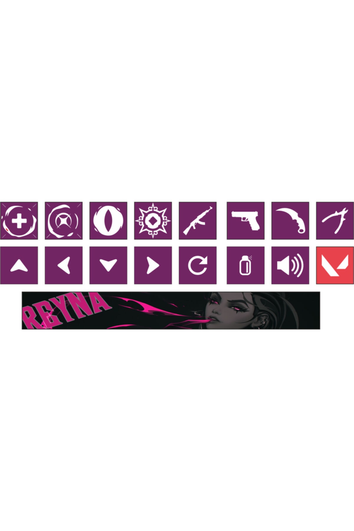 Yıldırım Reklam-Valorant Reyna Keyboard Sticker Set 2