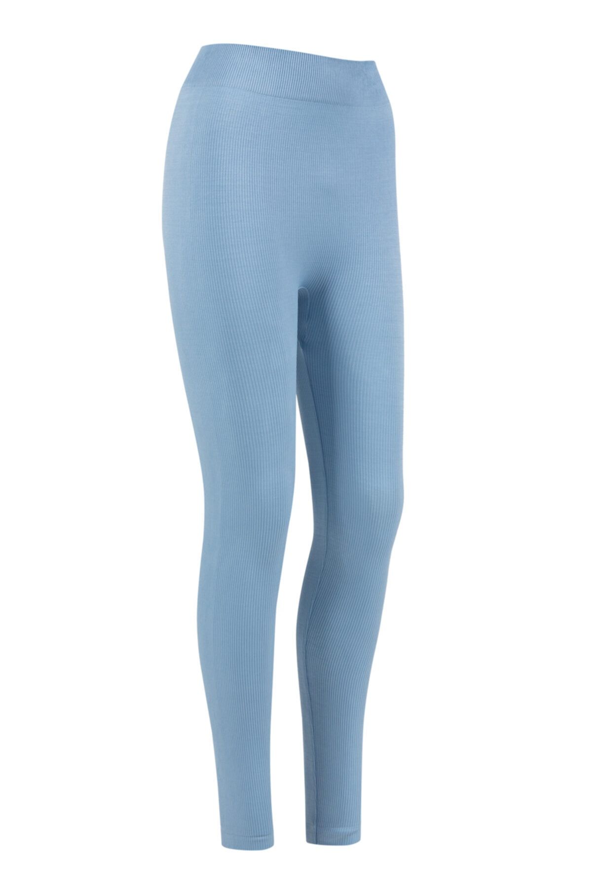 AQUELLA-Women's Blue Indigo Seamless Ripped Tights 2