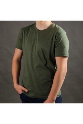 Erkek Asker Yeşil Kısa Kollu T-Shirt H0002