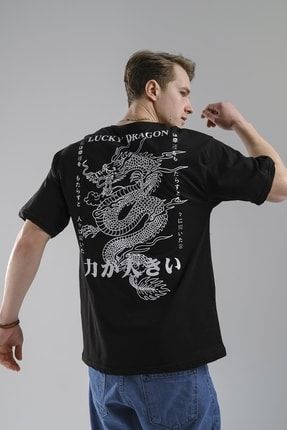 Lucky Dragon Baskılı Unisex Oversize Tshirt lggluckydragon