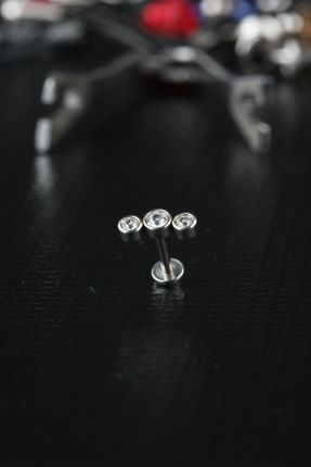 Asimetrik Üç Taş Kristal Çelik Tragus Helix Conch Piercing depozoom174399