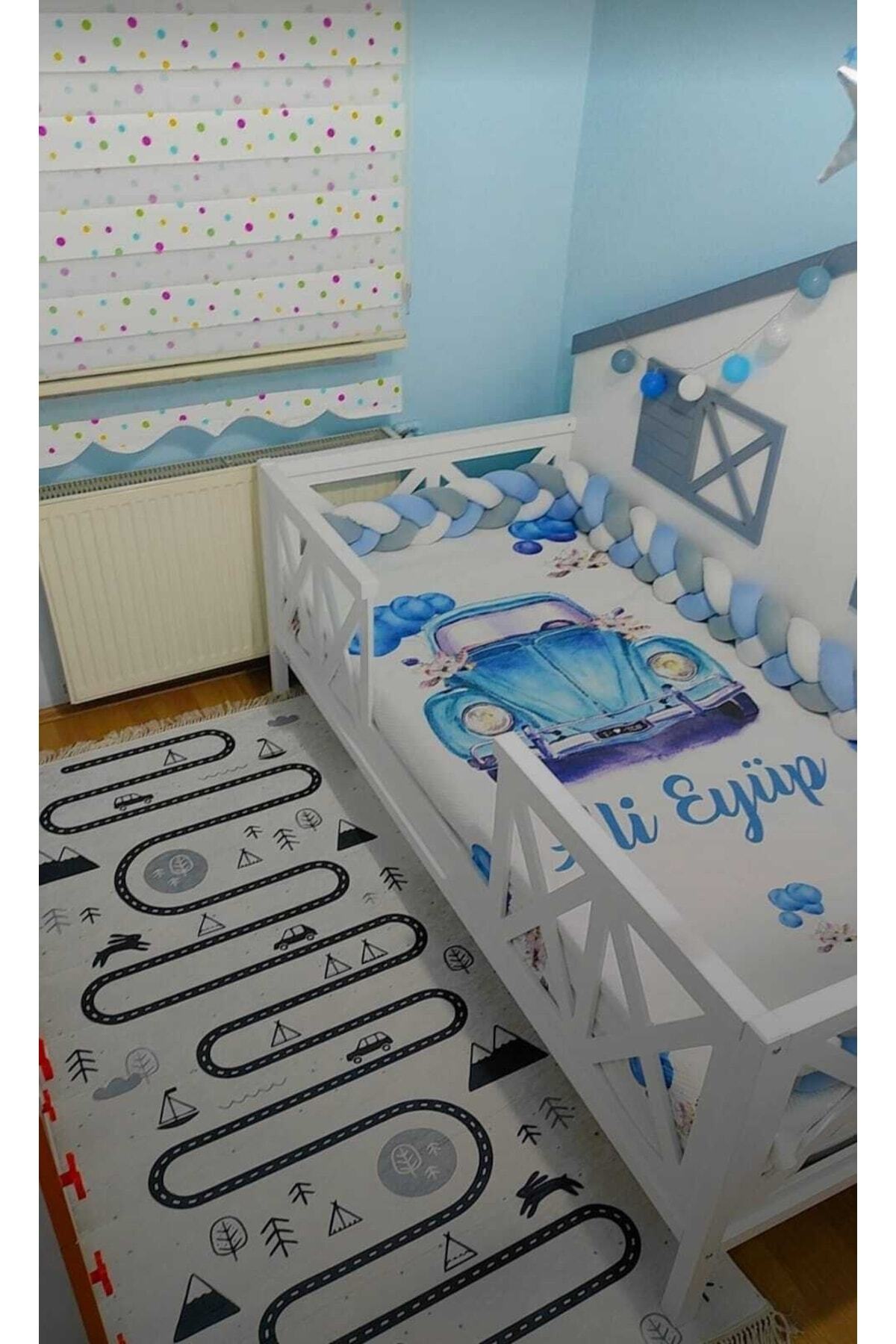 200 Cm 3'lü Örgü Koruma / Beşik - Yatak Koruyucu 4