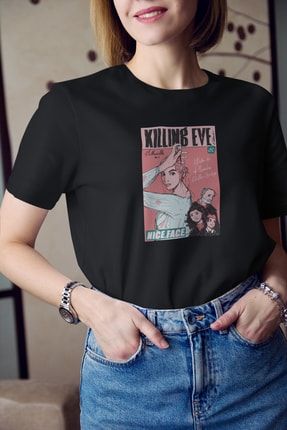 Killing Eve 6 Baskılı Kadın Sevgiliye Arkadaşa Hediye Doğum Günü Hediyesi Pamuklu T-shirt K-K-D105
