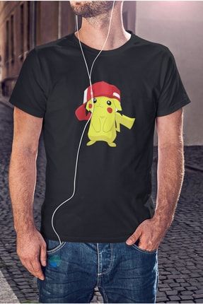 Pokemon Pikachu Pikaçu Pikacu Pika Pika Baskılı Tişört Erkek Hediye Doğum Günü Hediyesi T-shirt K-E-D119