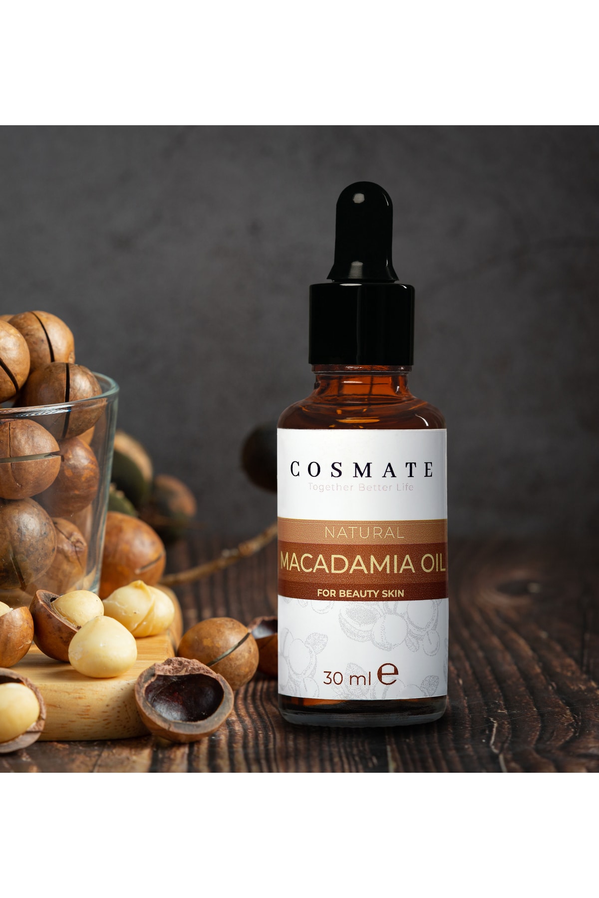 Cosmate Doğal Soğuk Sıkım Cadı Fındığı Yağı Macadamia Oil 30 ml
