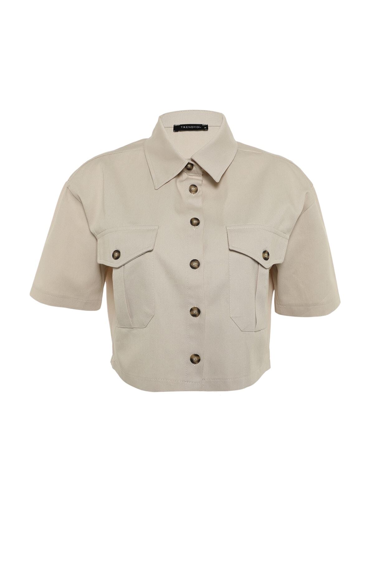 Trendyol Collection-Ткана сорочка з коротким рукавом Regular Fit TWOSS22GO0654 Ткана сорочка з кишенями TWOSS22GO0654 TWOSS22GO0654 6