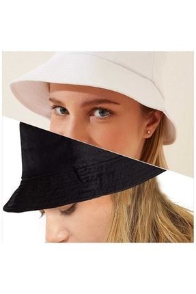 Kadın Bucket Şapka Siyah Fileli Yazlık Kova Şapka Unisex TYC00191644227
