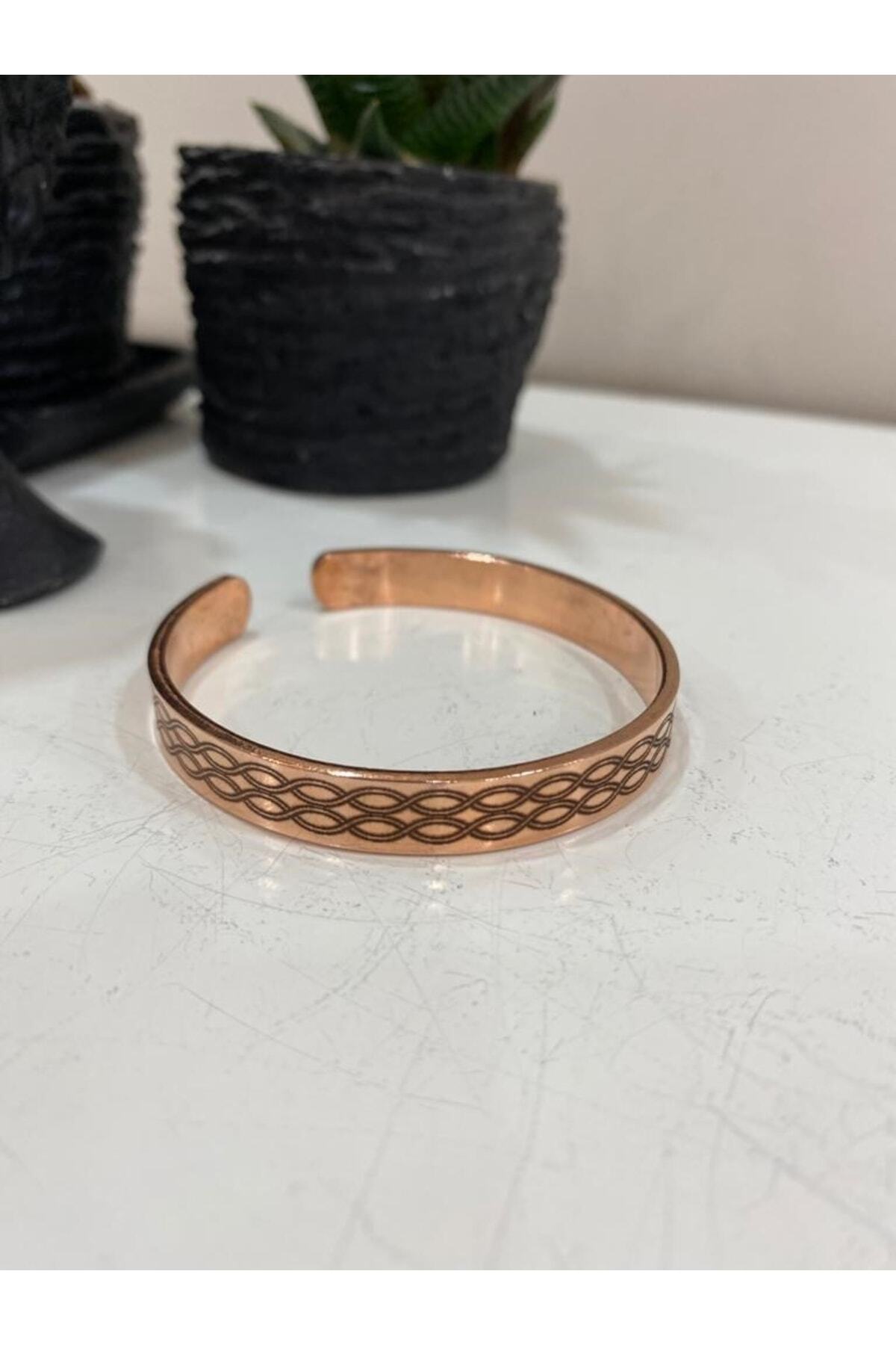 Saf Bakır Bileklik -her Bileğe Uygun-geçmeli-unisex-