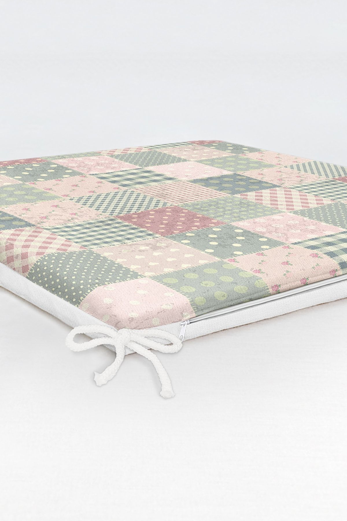 Realhomes-Patchwork Patterned Special Design Digital Printed Modern Zippered Chair Cushion 6
