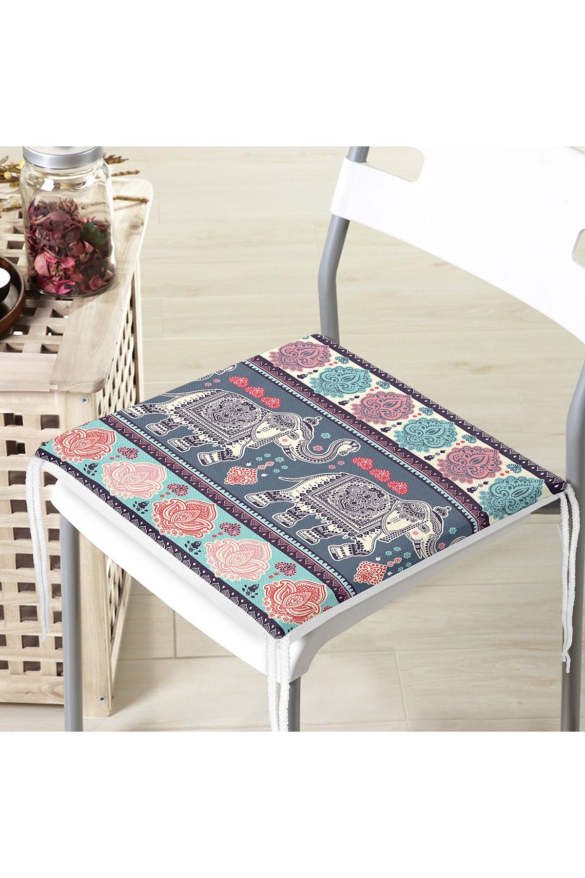Realhomes-Modern Elephant Pattern Digital Printed Modern Zippered Chair Cushion 4