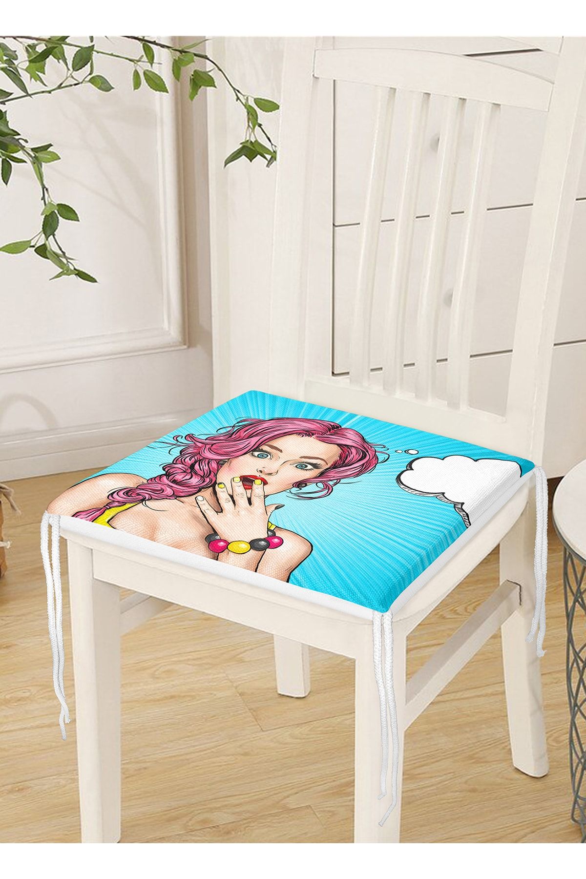 Realhomes-Pernă pentru scaun cu fermoar, cu model pop art 4