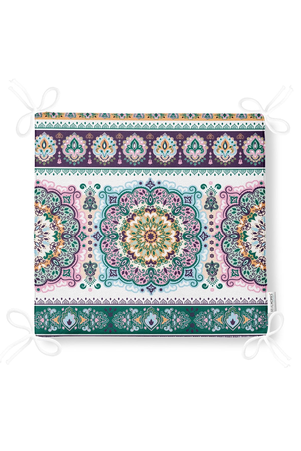 Realhomes-Ethnic Kilim Patterned Digital Printed Zippered Chair Cushion 5
