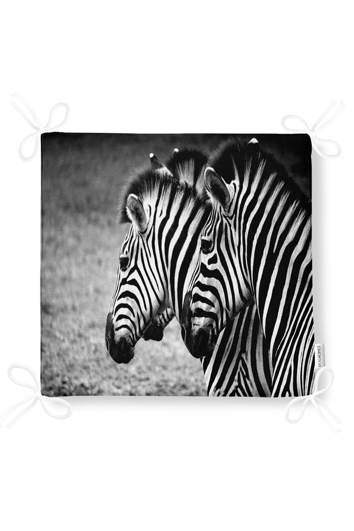 Realhomes-Modern Zebra Pattern Digital Printed Zippered Chair Cushion 5