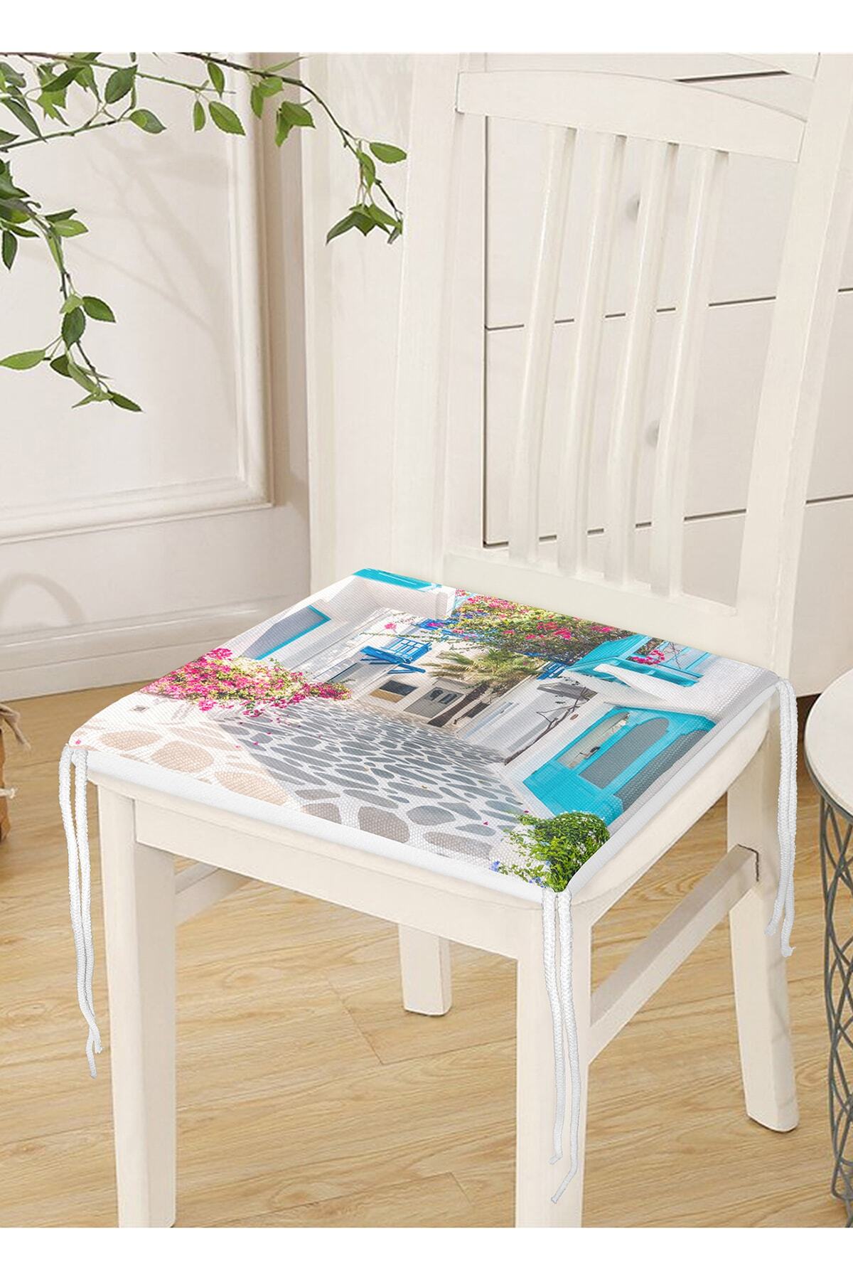 Realhomes-Pernă pentru scaun cu fermoar, imprimată digital cu tematică florală 3