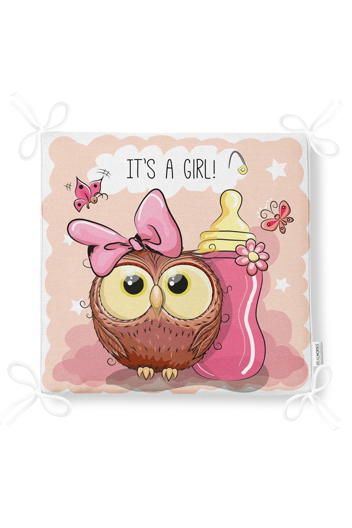 Realhomes-Cute Owl Digital Printed Zippered Chair Cushion 5