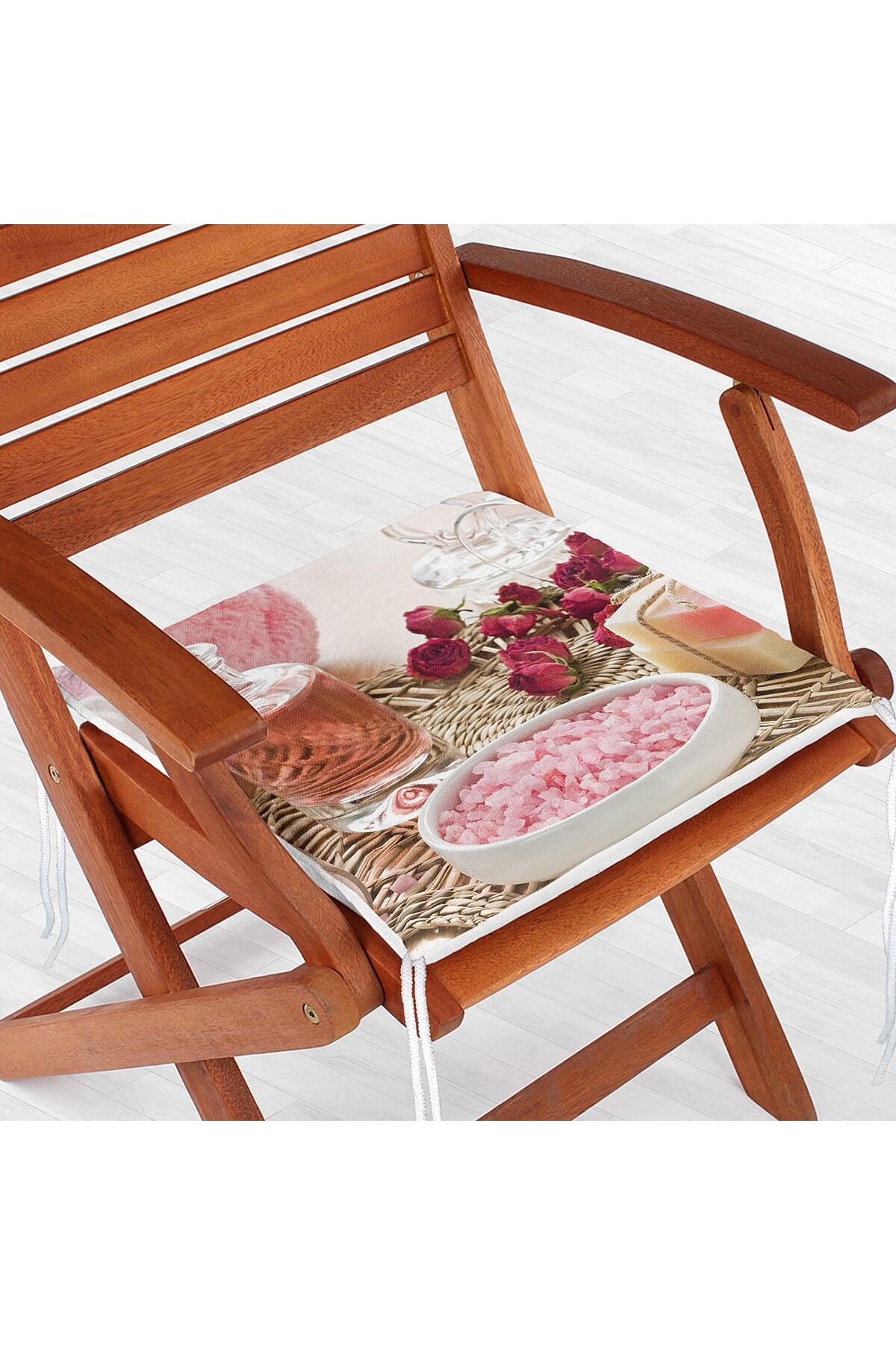 Realhomes-Digital Printed Modern Zippered Chair Cushion with Roses on the Table 2
