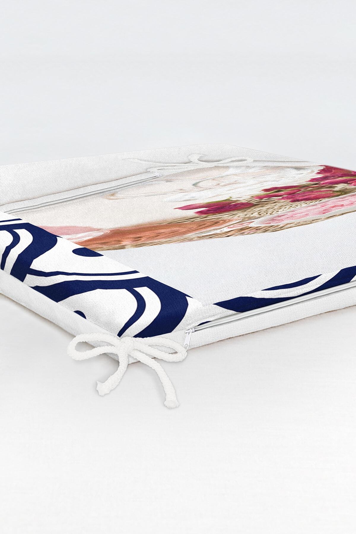 Realhomes-Digital Printed Modern Zippered Chair Cushion with Roses on the Table 6