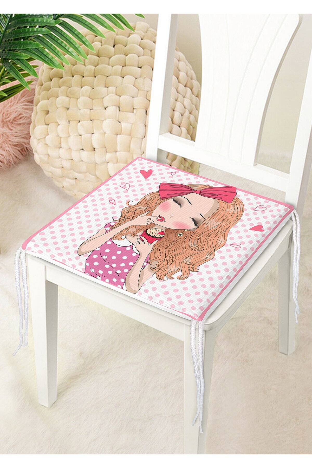 Realhomes-Fashion Girl Digital Printed Modern Zippered Chair Cushion 4