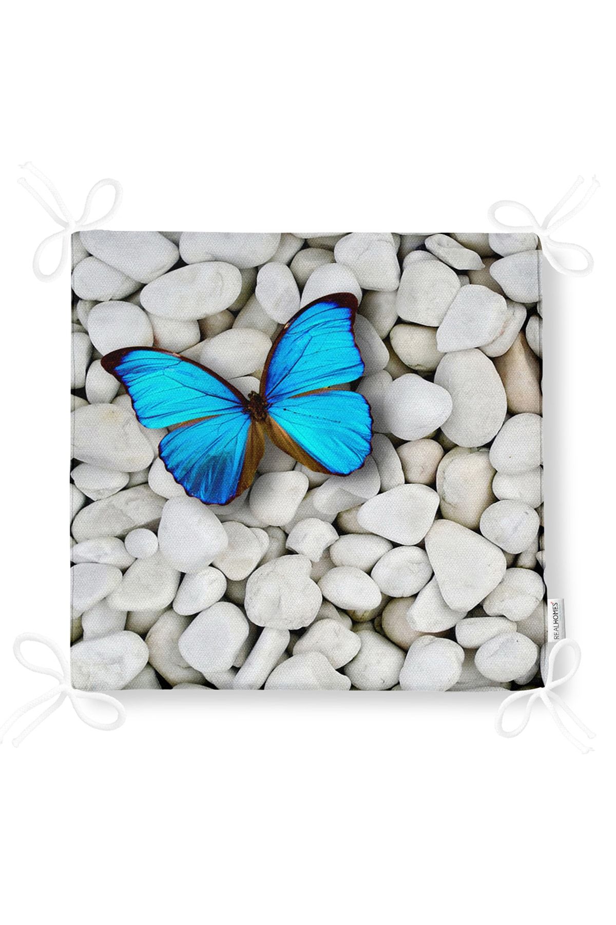 Realhomes-Specially Designed Digital Printed Zippered Chair Cushion with Butterfly Pattern on Stoned Floor 5