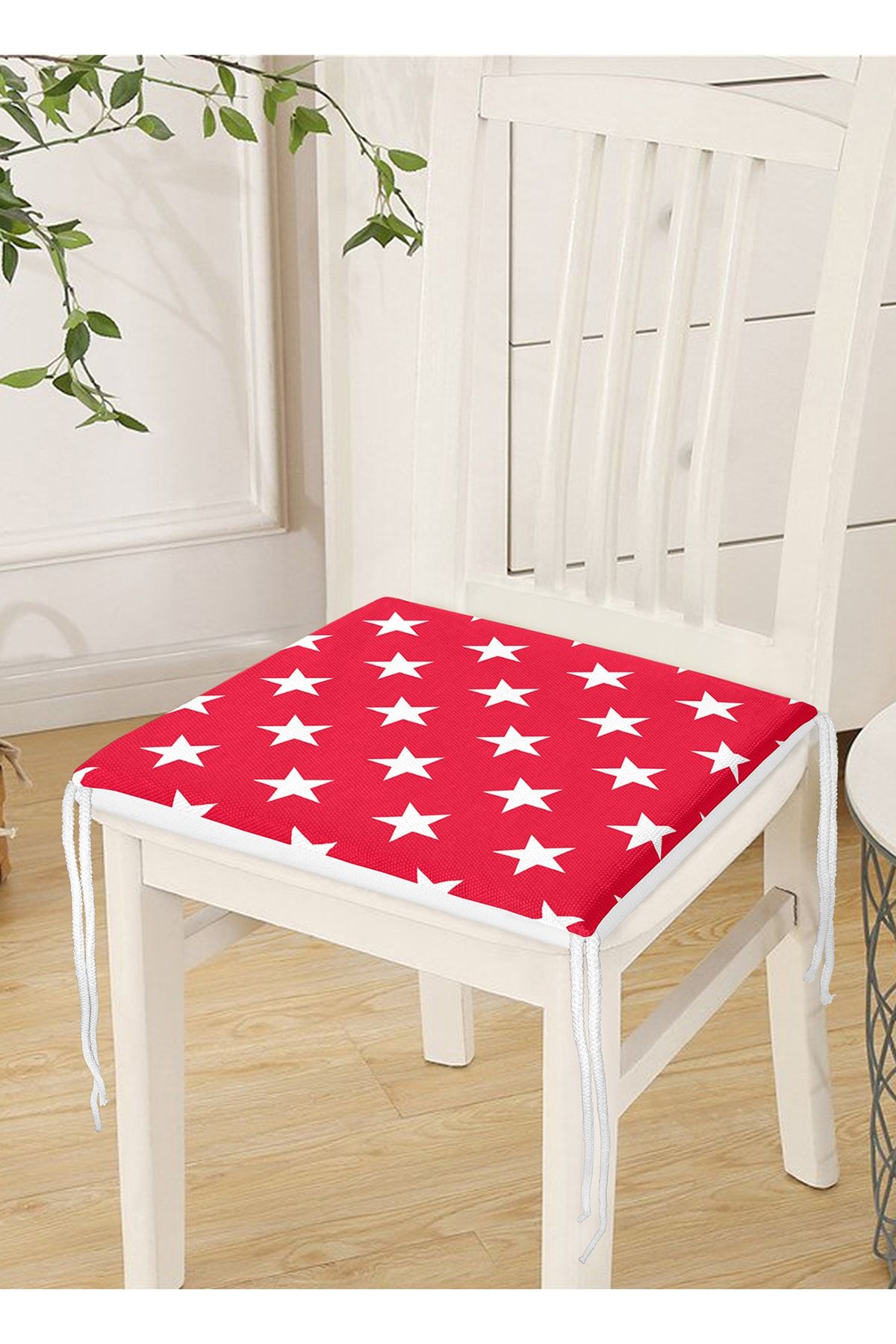 Realhomes-Modern Star Patterned Digital Printed Zippered Chair Cushion 3