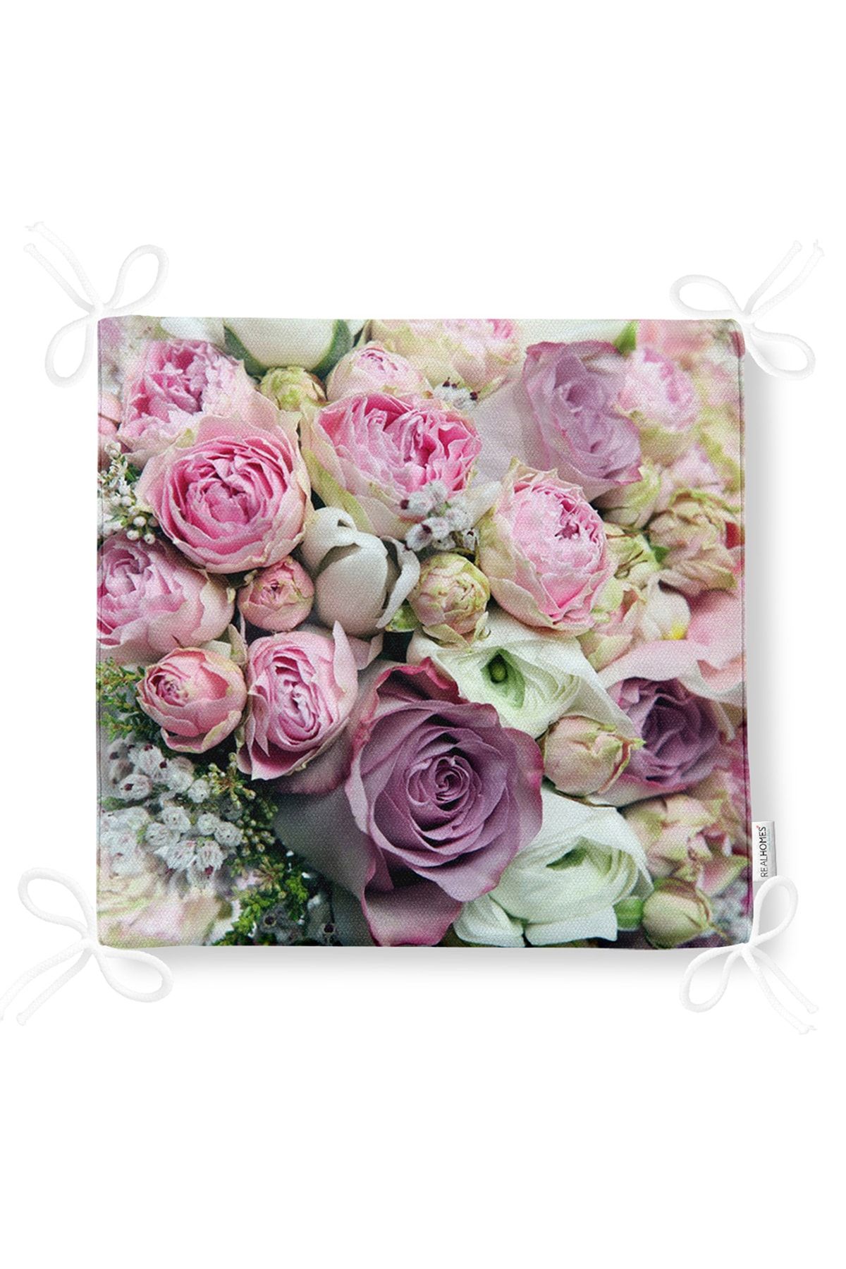 Realhomes-Pink Roses Digital Printed Zippered Chair Cushion 5