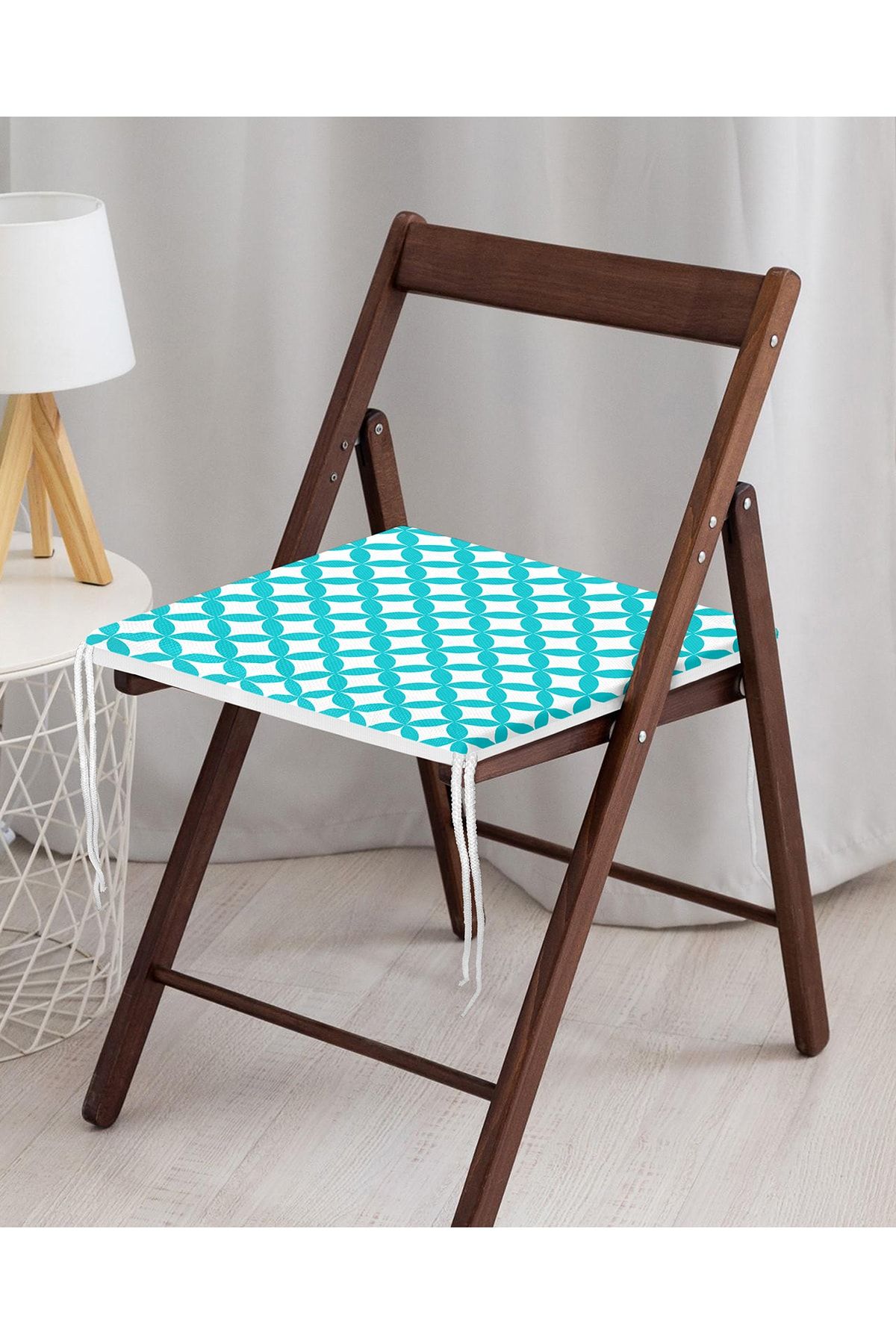 Realhomes-Blue Circular Geometric Digital Printed Zippered Chair Cushion 4